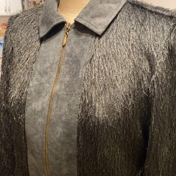 Vintage mohair and suede fringe jacket size xs - Picture 3 of 5